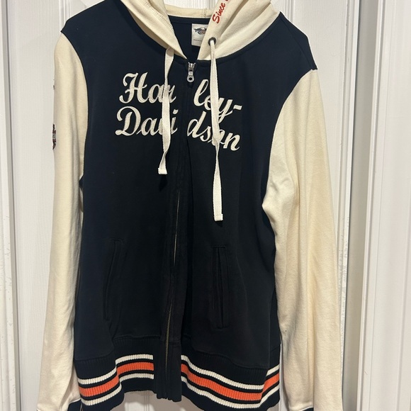 Harley-Davidson Black and White Zip-Up Jacket - Picture 1 of 9